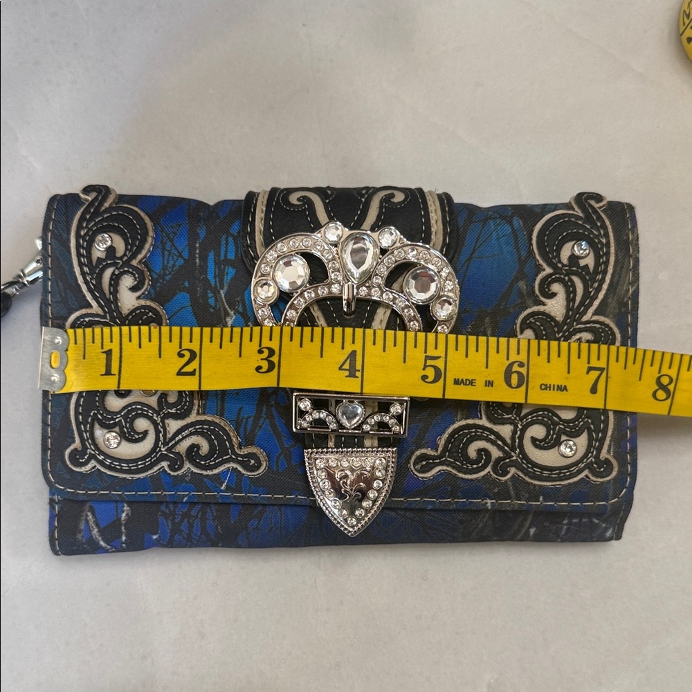 Stylish Black and Blue Women's Clutch with Buckle - Picture 12 of 13